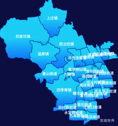 echarts北京市海淀区地图渲染效果